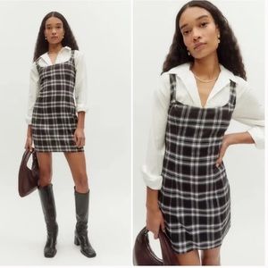 NWT Reformation Bowes Black & White Plaid Dress